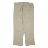 DICKIES Mens Beige Woven Cotton Blend Straight Classic Workwear Trousers W36 L30