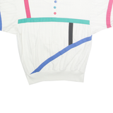 DK GOLD Womens White Blue Pink Colourblock T-Shirt S Short Sleeve Round Neck