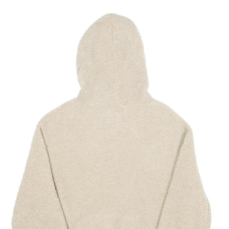 Womens Beige Fleece Hoodie S Soft Warm Pullover Hooded Sweatshirt