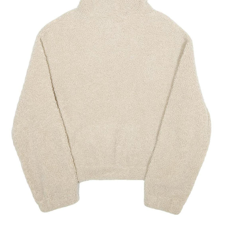 Womens Beige Fleece Hoodie S Soft Warm Pullover Hooded Sweatshirt