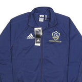 ADIDAS Mens Blue LA Galaxy Outdoor Jacket L Polyester Microfibre Plain Zip