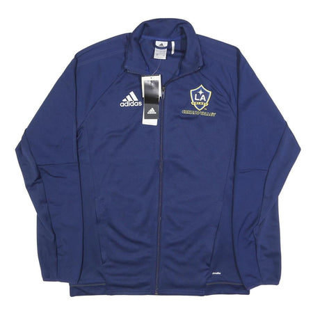 ADIDAS Mens Blue LA Galaxy Outdoor Jacket L Polyester Microfibre Plain Zip