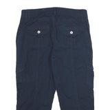 WESTPORT Womens Navy Blue Cargo Shorts UK 12 W32 Cotton Blend Comfort Style