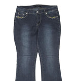 ROZ & ALI Womens Blue Regular Fit Flared Denim Cotton Blend Medium W34 L31