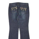 ROZ & ALI Womens Blue Regular Fit Flared Denim Cotton Blend Medium W34 L31