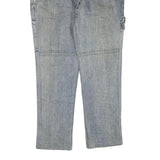 WANG LI Womens Regular Fit Blue Denim Jeans W34 L30 Cotton Blend Zip Pocket