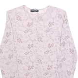 SINEQUANONE Womens Pink Floral Printed Long Sleeve Round Neck Top M Light Weight