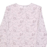 SINEQUANONE Womens Pink Floral Printed Long Sleeve Round Neck Top M Light Weight