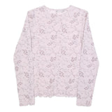 SINEQUANONE Womens Pink Floral Printed Long Sleeve Round Neck Top M Light Weight