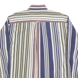NAUTICA Mens Blue Green Red White Striped Shirt L Button Down Casual Cotton