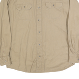 WRANGLER Mens Beige Cotton Blend Casual Shirt M Button Pocket Classic Fit