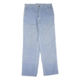 CARHARTT Mens Cotton Blend Blue Regular Straight Trousers W32 L32 Workwear Zip