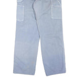 CARHARTT Mens Cotton Blend Blue Regular Straight Trousers W32 L32 Workwear Zip