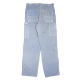 CARHARTT Mens Cotton Blend Blue Regular Straight Trousers W32 L32 Workwear Zip