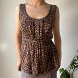 Liu Jo Floral Cami Top - Medium Brown Viscose