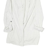 TALLY WEIJL Womens White & Black Pinstripe Long Sleeve Jacket S Cotton Blend