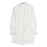 TALLY WEIJL Womens White & Black Pinstripe Long Sleeve Jacket S Cotton Blend