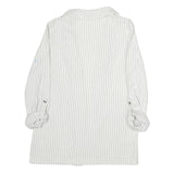 TALLY WEIJL Womens White & Black Pinstripe Long Sleeve Jacket S Cotton Blend