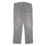 DICKIES Mens Regular Fit Grey Denim Jeans W36 L34 Zip Cotton Blend Workwear