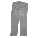 DICKIES Mens Regular Fit Grey Denim Jeans W36 L34 Zip Cotton Blend Workwear