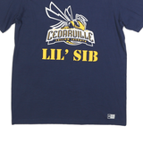 RUSSELL ATHLETIC Mens Blue Cedarville Yellow Jackets Graphic T-Shirt M Short