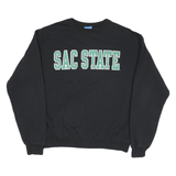 CHAMPION Mens Black Cotton Blend Sac State Crew Neck M Sweatshirt Casual