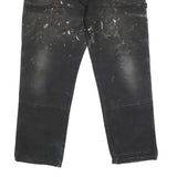 DICKIES Mens Regular Black Cotton Blend Zip Jeans W38 L30 Workwear Painter Style