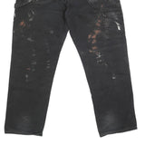 DICKIES Mens Regular Black Cotton Blend Zip Jeans W38 L30 Workwear Painter Style