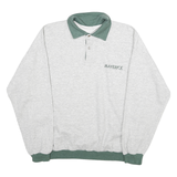 MAVERICK Mens Grey & Green Collar XL Cotton Blend Sweatshirt Pullover Casual