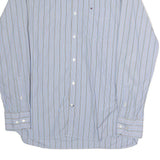 TOMMY HILFIGER Mens Blue & Yellow Stripe Shirt M Classic Button-Down Cotton