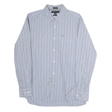 TOMMY HILFIGER Mens Blue & Yellow Stripe Shirt M Classic Button-Down Cotton