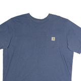CARHARTT Mens Blue Pocket T-Shirt 2XL Short Sleeve Crew Neck Cotton Casual