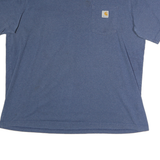 CARHARTT Mens Blue Pocket T-Shirt 2XL Short Sleeve Crew Neck Cotton Casual