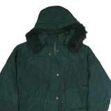 ESSENTIAL ELEMENTS Womens Green Zip Jacket XL Polyester Blend Embroidered