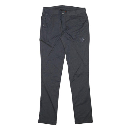 MAMMUT Womens Polyester Blend Black Slim Straight Trousers W29 L31 Outdoor Zip