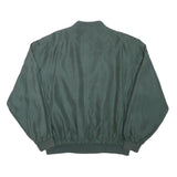 HAPPY LIFE Mens Green Bomber Jacket L Polyester Blend Plain Zip Comfortable