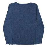 TOMMY HILFIGER Womens Blue Plain Crew Neck Basic Knit Jumper M Cotton Blend