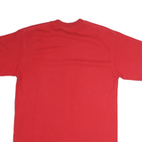 PRO Mens Red Plain T-Shirt L Short Sleeve Crew Neck Classic Cotton