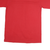 PRO Mens Red Plain T-Shirt L Short Sleeve Crew Neck Classic Cotton
