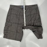 The North Face Checked Cargo Shorts - 34W 11L Grey Cotton