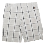DICKIES Mens Shorts White & Grey Large XL W40 Cotton Blend Classic Fit Cargo