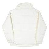 ELLE Mens White Jacket S Polyester Blend Plain Zip Up Warm Casual Winter