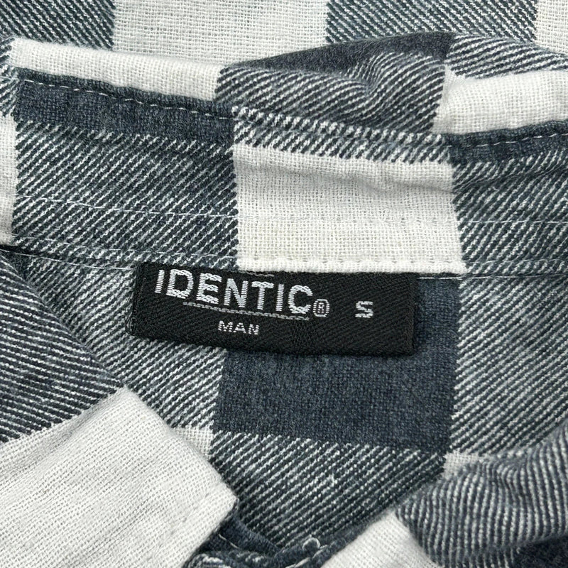 Identic Checked Flannel Shirt - Small Black & White Cotton