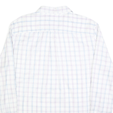 TOMMY HILFIGER Mens White & Blue Shirt Check XL Classic Fit Cotton Blend