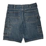 Wrangler Carpenter Shorts - 34W 9L Dark Wash Cotton