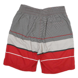 NHL Mens Shorts Red & Grey Striped L W30 Polyester Sports Swimwear