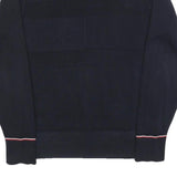 TOMMY HILFIGER Mens Navy Plain Cotton Crew Neck Jumper L Smart Casual Knitwear