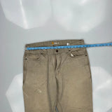 Carhartt Carpenter Trousers - 36W 29L Khaki Cotton