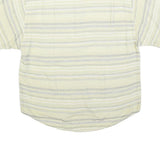 RALPH JANSON Mens Beige & Grey Striped Casual Shirt L Cotton Blend Summer