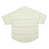 RALPH JANSON Mens Beige & Grey Striped Casual Shirt L Cotton Blend Summer